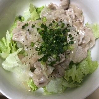 新玉葱で☆塩ダレドレッシングの豚しゃぶサラダ☆